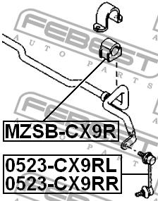 Left stabilizer bar Febest 0523-CX9RL
