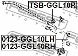 Stabilizer bar, rear right Febest 0123-GGL10RH