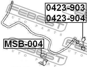 Anti roll bar link, rear right Febest 0423-904