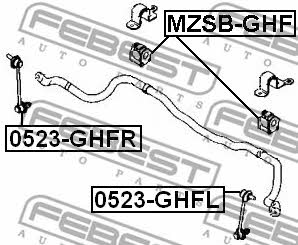 Front stabilizer bar, right Febest 0523-GHFR