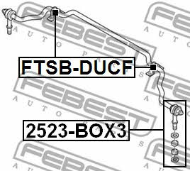 Front anti roll bar link Febest 2523-BOX3