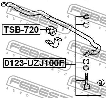 Front anti roll bar link Febest 0123-UZJ100F