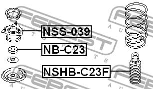 Shock absorber bearing Febest NB-C23