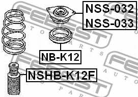 Shock absorber bearing Febest NB-K12