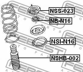 Shock absorber bearing Febest NB-N16