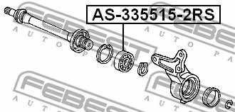 Drive shaft bearing Febest AS-335515-2RS