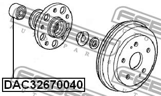 Febest Rear wheel hub bearing – price 88 PLN