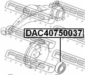 Rear wheel bearing Febest DAC40750037