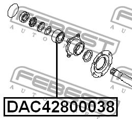Rear wheel hub bearing Febest DAC42800038