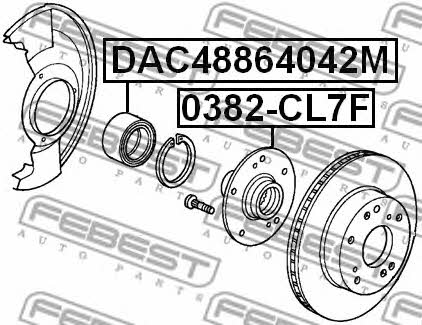Front wheel bearing Febest DAC48864042M