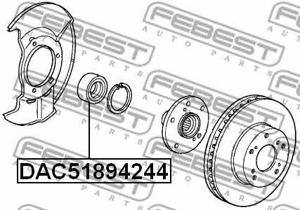 Front wheel bearing Febest DAC51894244