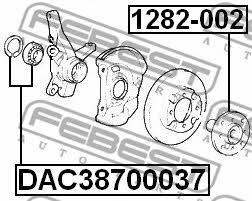 Front wheel bearing Febest DAC38700037