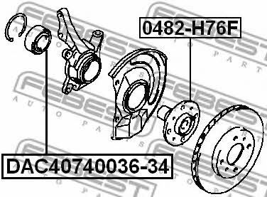 Front wheel bearing Febest DAC40740036-34