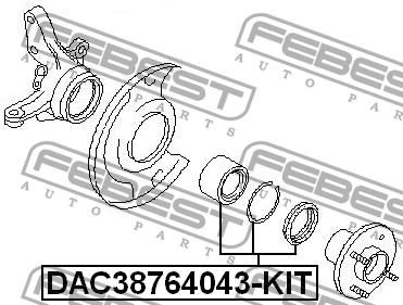 Front wheel bearing Febest DAC38764043-KIT