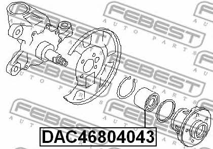 Front wheel bearing Febest DAC46804043