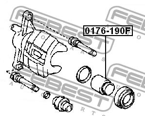 Front brake caliper piston Febest 0176-AE190F