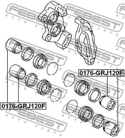 Front brake caliper piston Febest 0176-GRJ120F