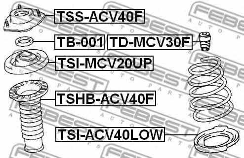 Suspension spring front Febest TSI-ACV40LOW
