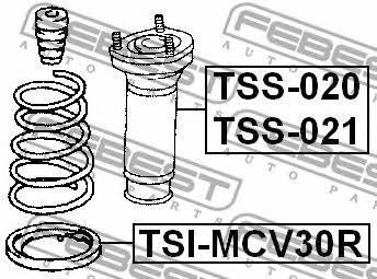 Suspension spring plate rear Febest TSI-MCV30R