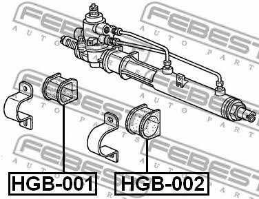 Steering rack bush Febest HGB-002