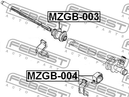 Steering rack bush Febest MZGB-003