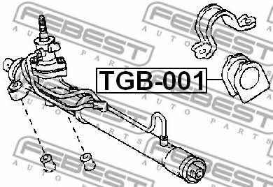 Silent block steering rack Febest TGB-001