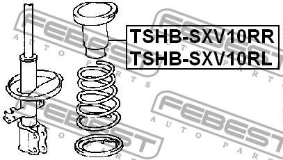 Rear shock absorber boot Febest TSHB-SXV10RR