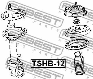 Bellow and bump for 1 shock absorber Febest TSHB-12