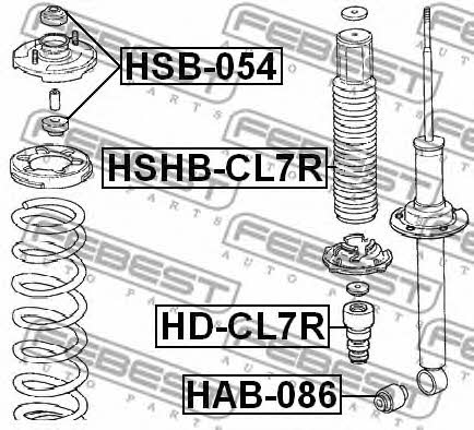 Rear shock absorber boot Febest HSHB-CL7R