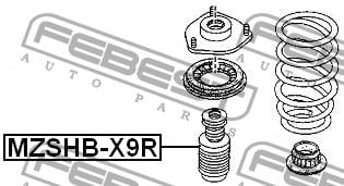 Rear shock absorber boot Febest MZSHB-X9R