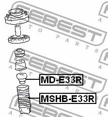 Rear shock absorber boot Febest MSHB-E33R