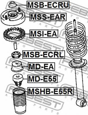Rear shock absorber boot Febest MSHB-E55R
