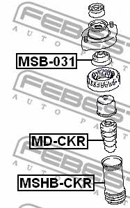 Rear shock absorber boot Febest MSHB-CKR