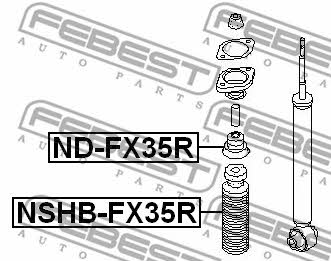 Bellow and bump for 1 shock absorber Febest NSHB-FX35R