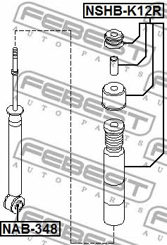 Bellow and bump for 1 shock absorber Febest NSHB-K12R