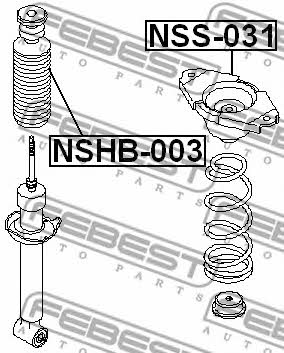 Bellow and bump for 1 shock absorber Febest NSHB-003