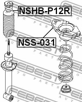 Bellow and bump for 1 shock absorber Febest NSHB-P12R