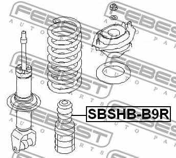 Rear shock absorber boot Febest SBSHB-B9R