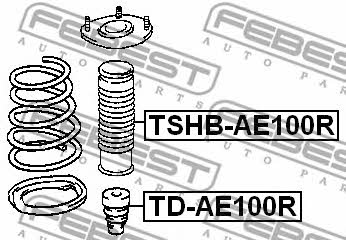 Rear shock absorber boot Febest TSHB-AE100R