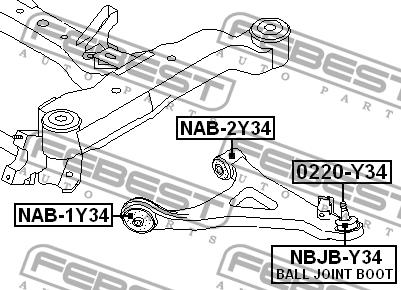 Ball joint boot Febest NBJB-Y34