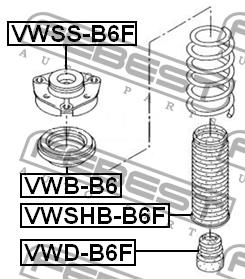 Front shock absorber boot Febest VWSHB-B6F