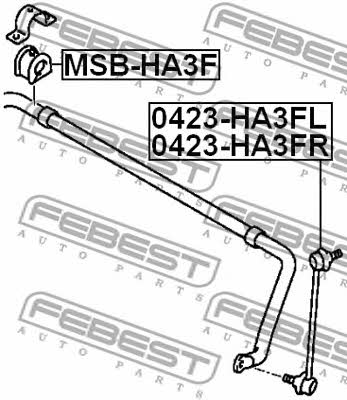 Front Left stabilizer bar Febest 0423-HA3FL