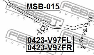 Front anti roll bar link Febest 0423-V97FL