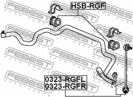 Front Left stabilizer bar Febest 0323-RGFL