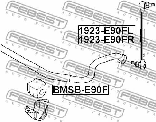 Front stabilizer bar, right Febest 1923-E90FR