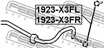 Front stabilizer bar, right Febest 1923-X3FR