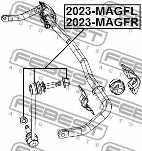 Front stabilizer bar, right Febest 2023-MAGFR