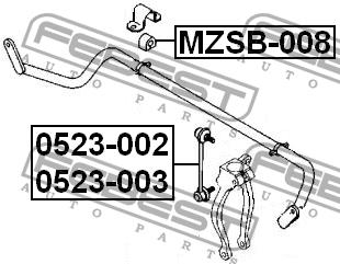 Front stabilizer bar, right Febest 0523-002