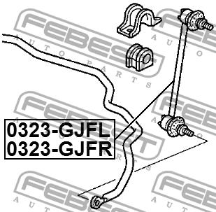 Front anti roll bar link, right Febest 0323-GJFR