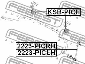 Front stabilizer bar, right Febest 2223-PICRH